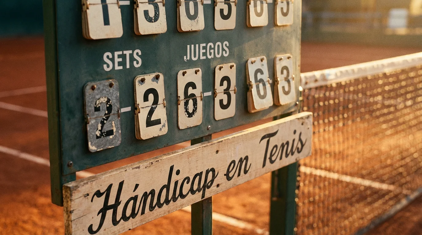 Marcador de tenis mostrando diferencia de sets entre dos jugadores