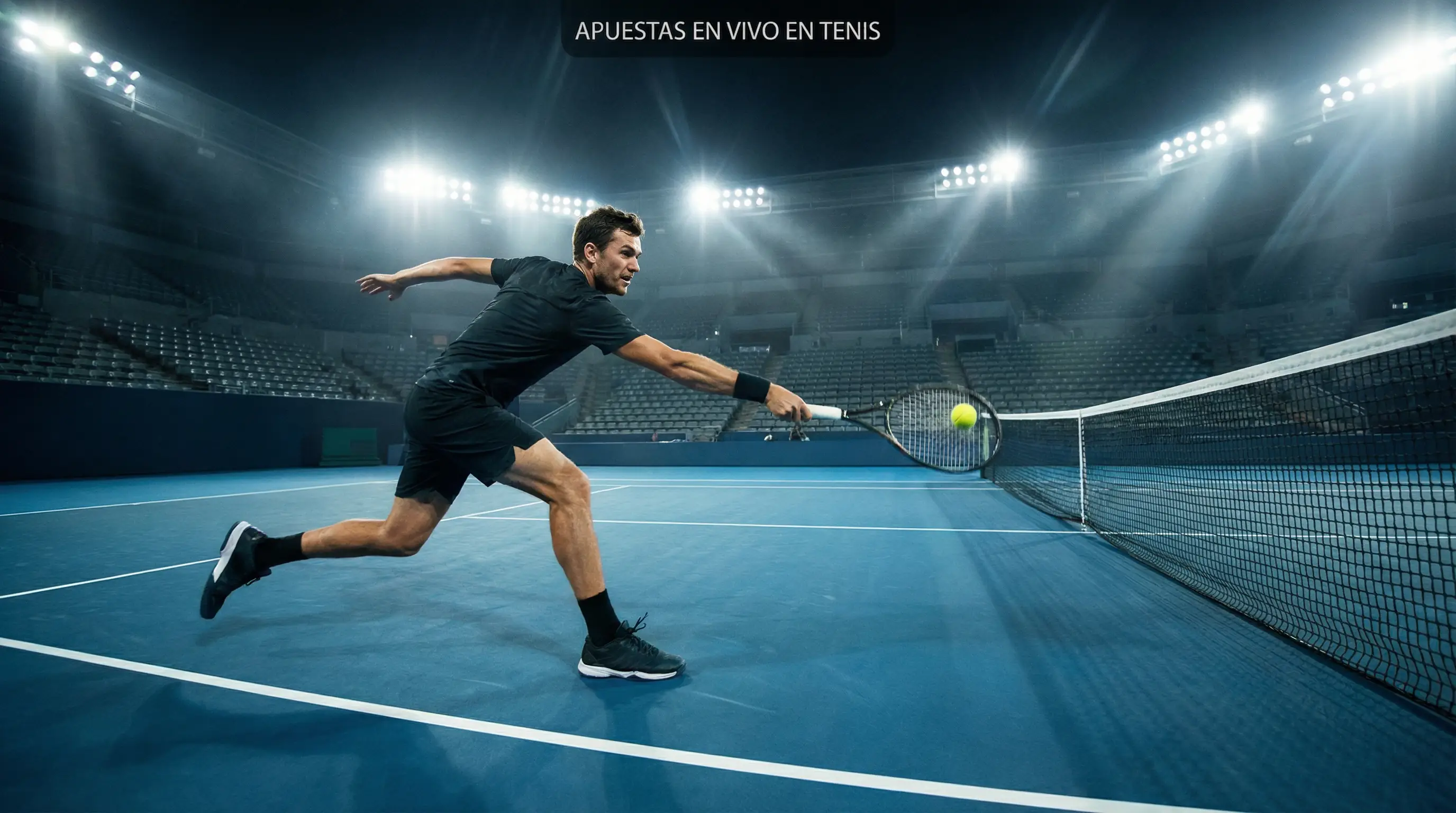 Apuestas de tenis en vivo durante un partido en pista dura