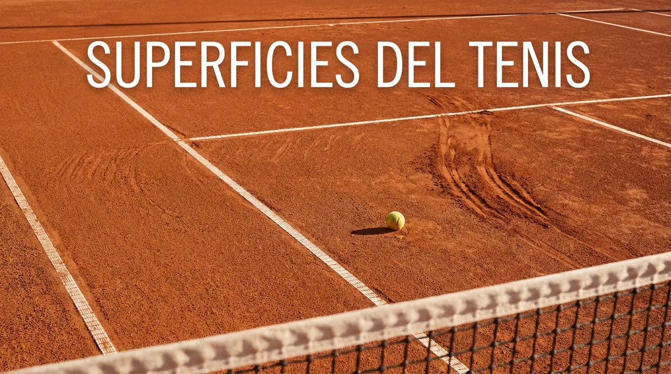 Superficies del tenis: pista de tierra batida con líneas marcadas