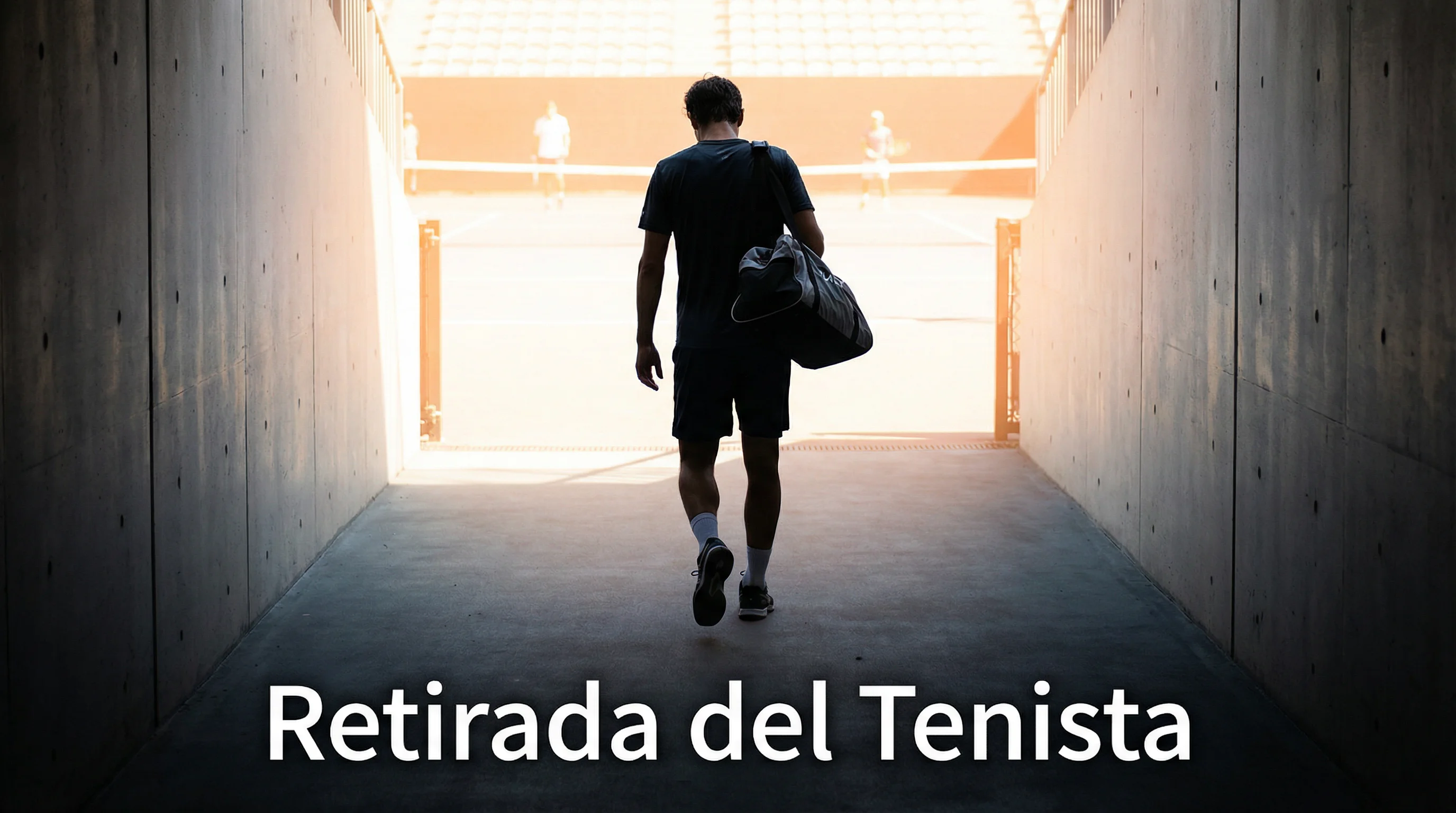 Tenista abandonando la pista con bolsa al hombro tras una lesión